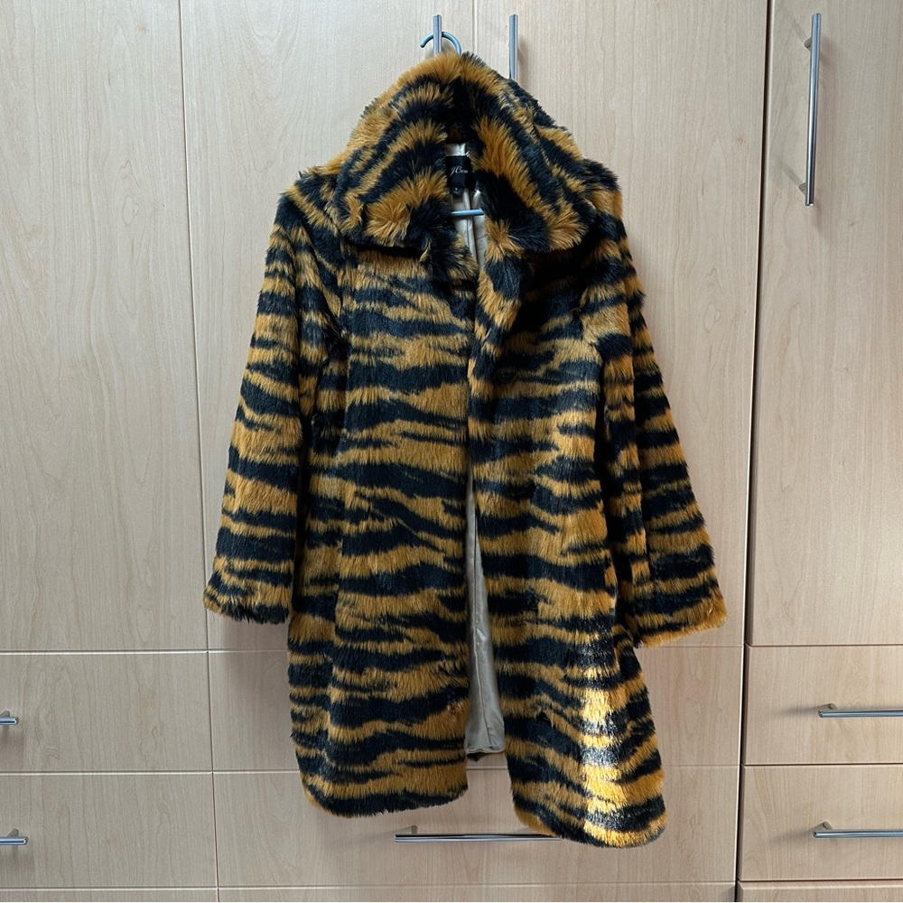 Tiger Print faux fur coat